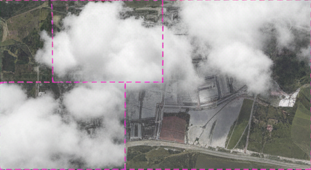 Aerial view of a city for orthophoto generation
